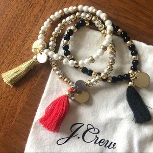 JCrew beaded tassel stretch bracelets (3)